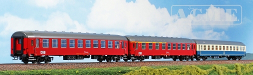 ACME 55320 - H0 - 3-tlg. Set Personenwagen D 236/237 Nord-West-Express, DB/DSB, Ep. V - Set 1